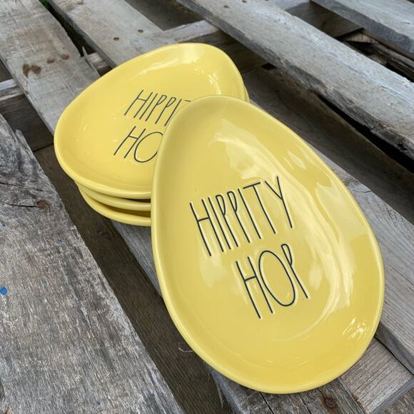 Rae Dunn “Hippity Hop” Easter set of 4 appetizer plates - Picture 1 of 3